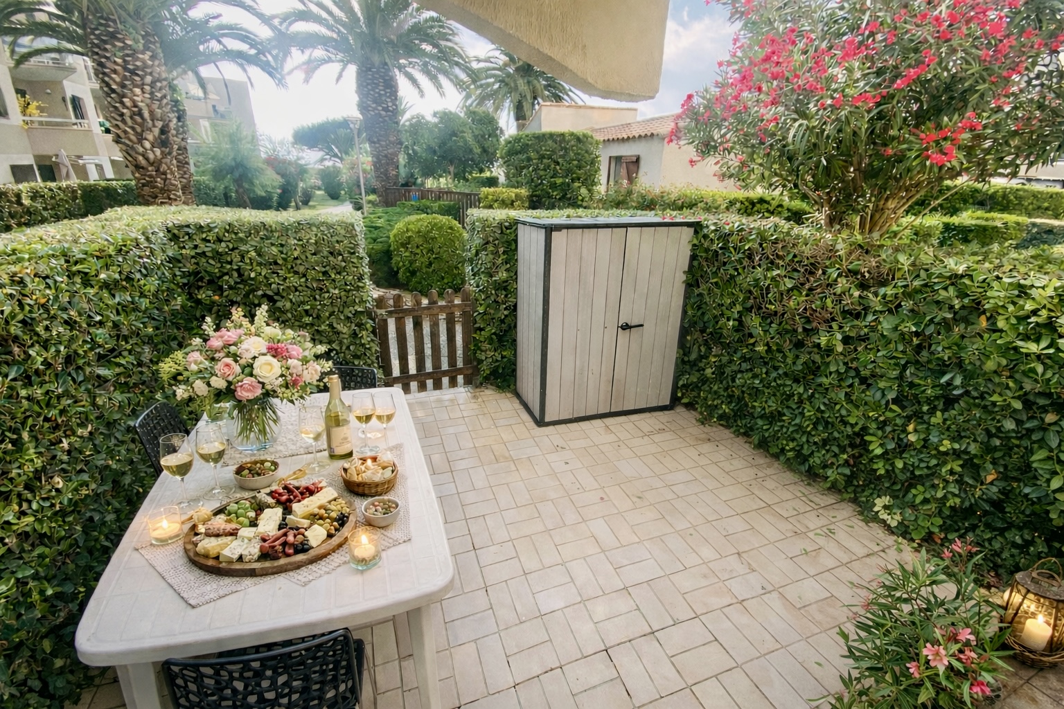 Une terrasse conviviale pensée pour profiter des repas dehors